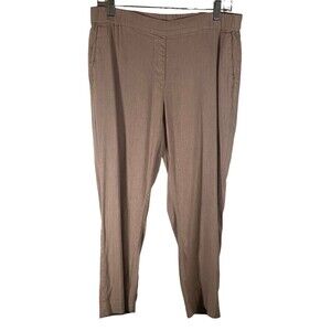 J. Jill Linen Blend Stretch Beige Capri Crop Skimmer‎ Pant Elastic Waist Size M
